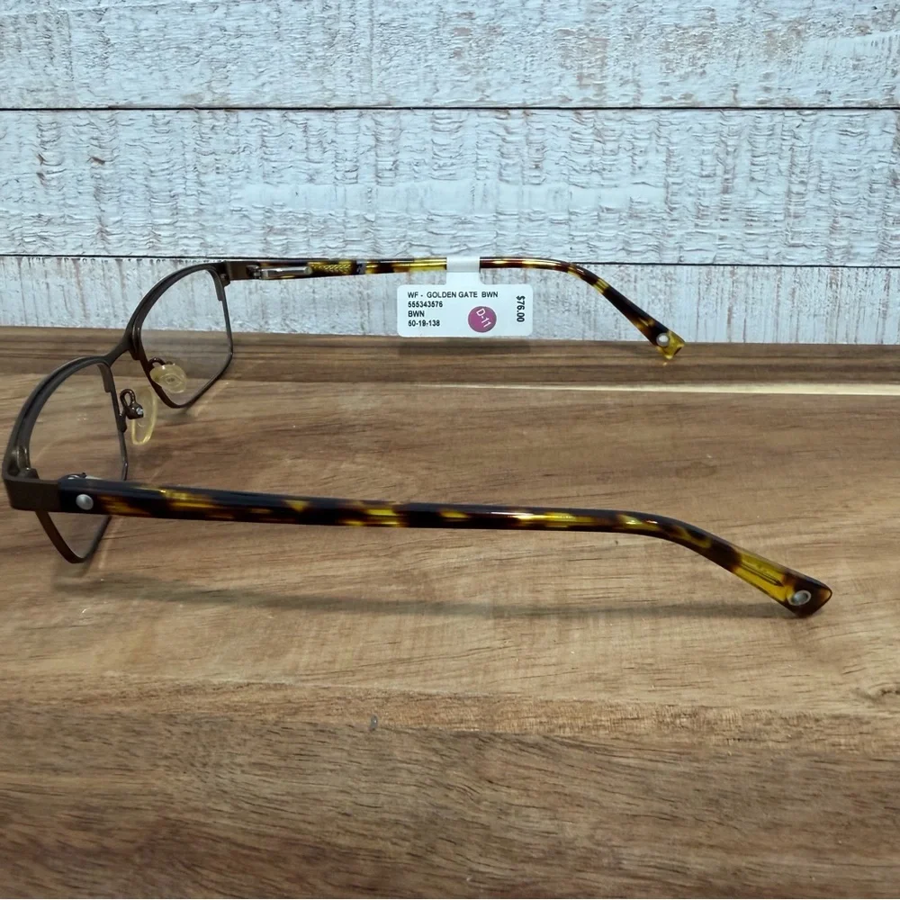 7 For All Mankind Golden Gate Tortoise Rectangular Eyeglass FRAMES 5-19-138 (NWT